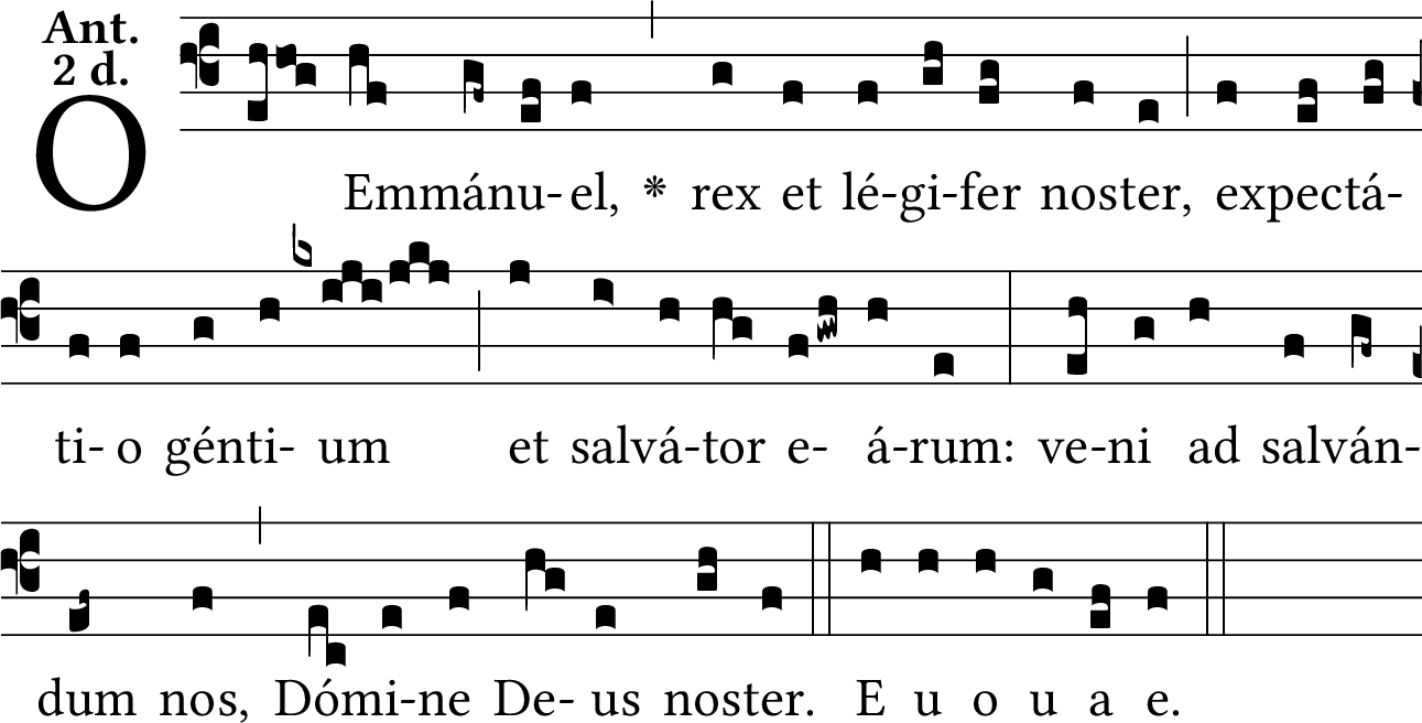 Partitura gregoriana O Emmanuel Solesmes