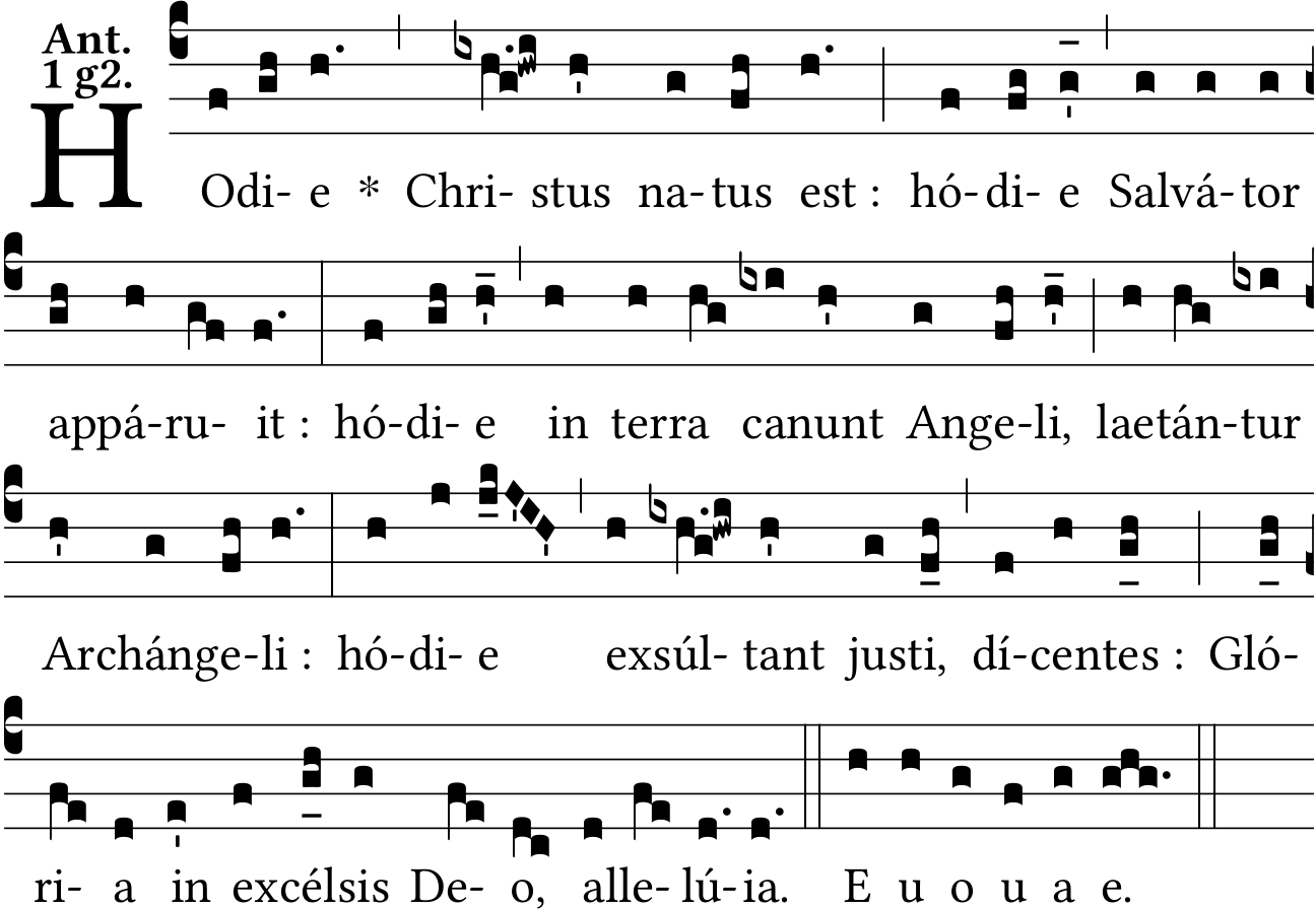 Partitura gregoriana Hodie Christus Natus Est Solesmes