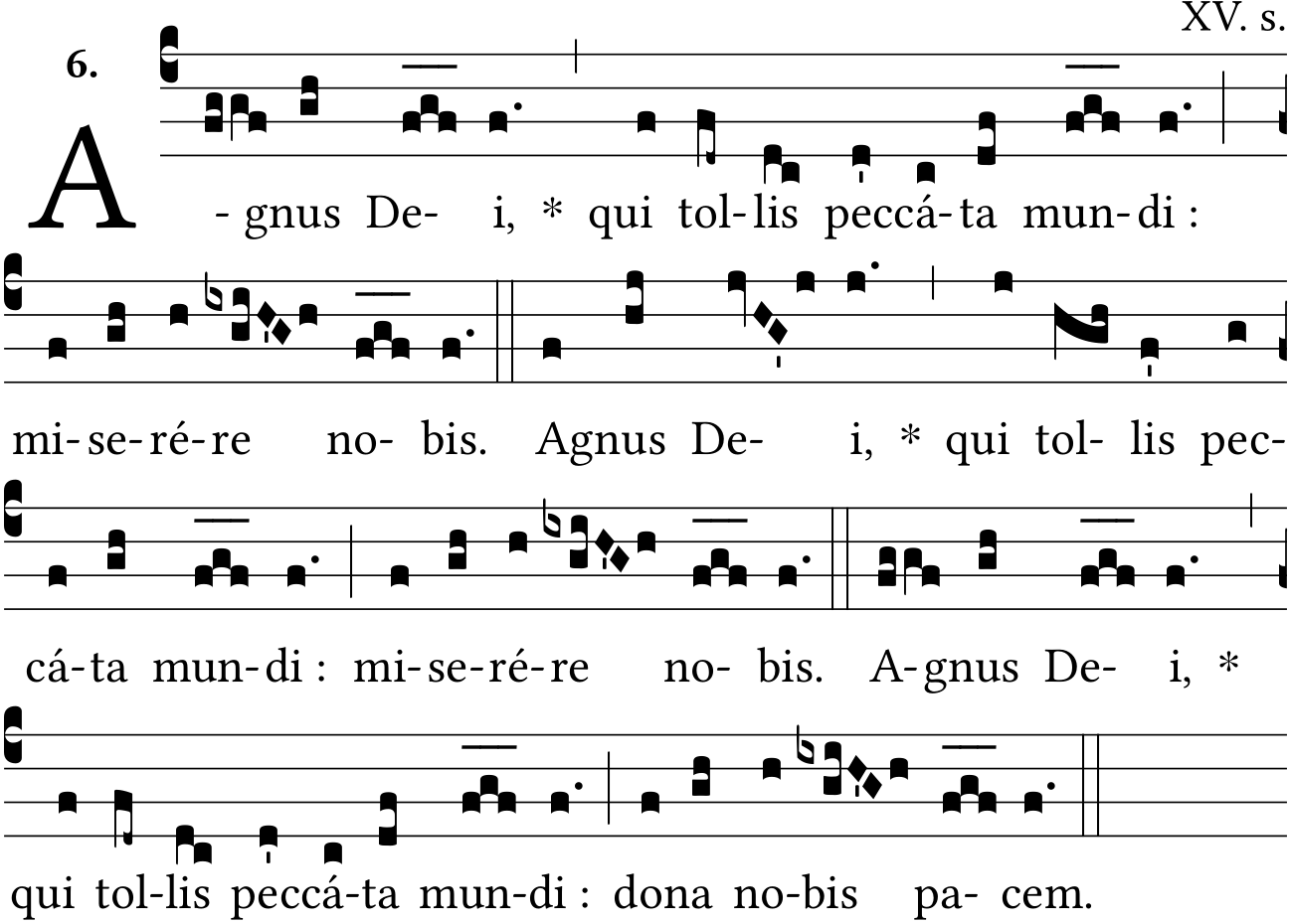 Partitura gregoriana Agnus Dei VIII De Angelis Solesmes
