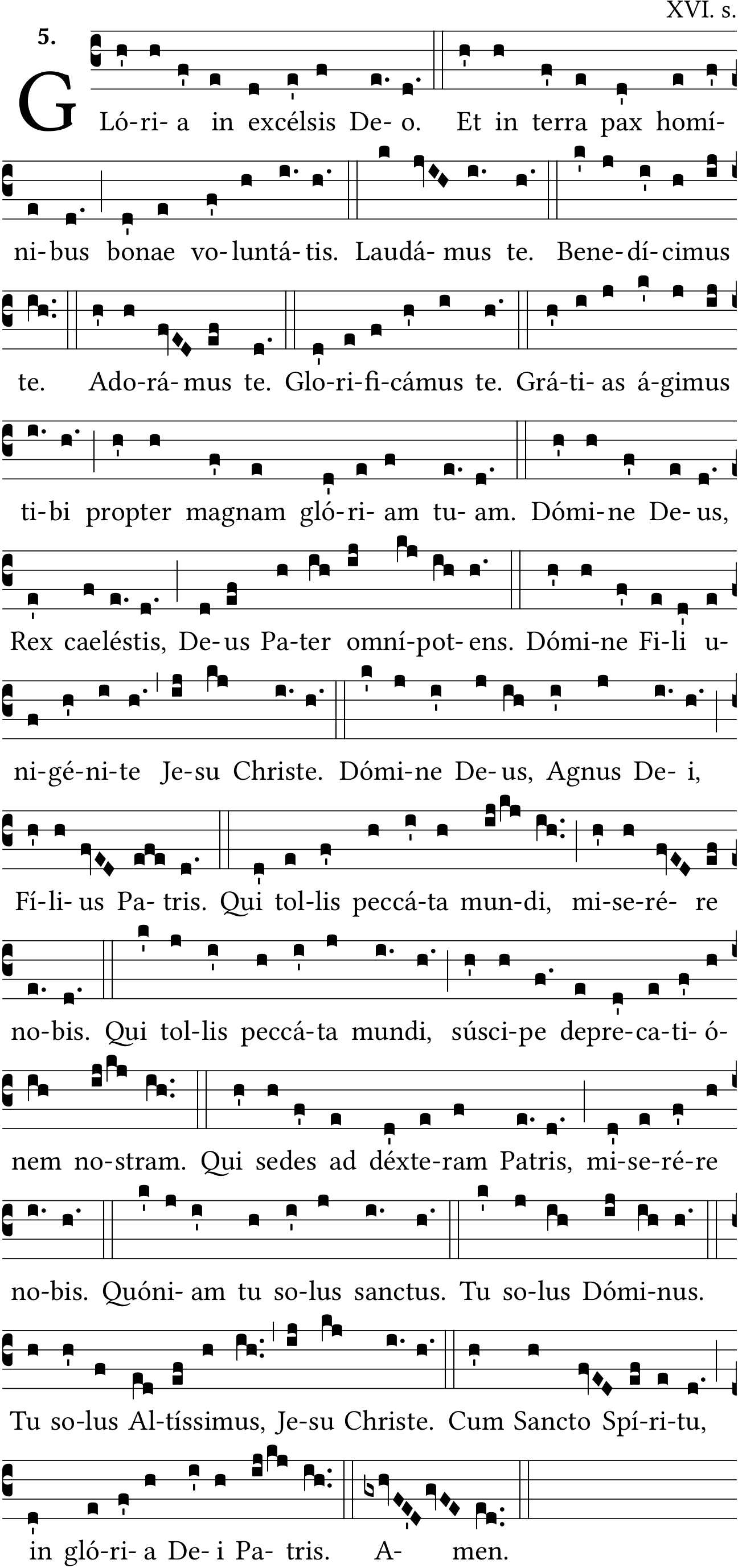 Partitura gregoriana Gloria VIII De Angelis Solesmes