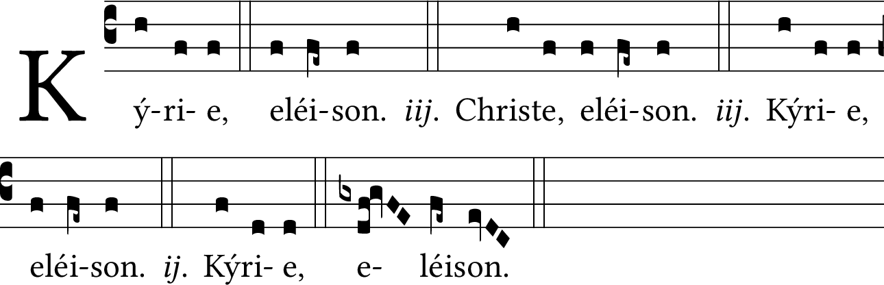 Partitura gregoriana Kyrie VIII De Angelis Solesmes