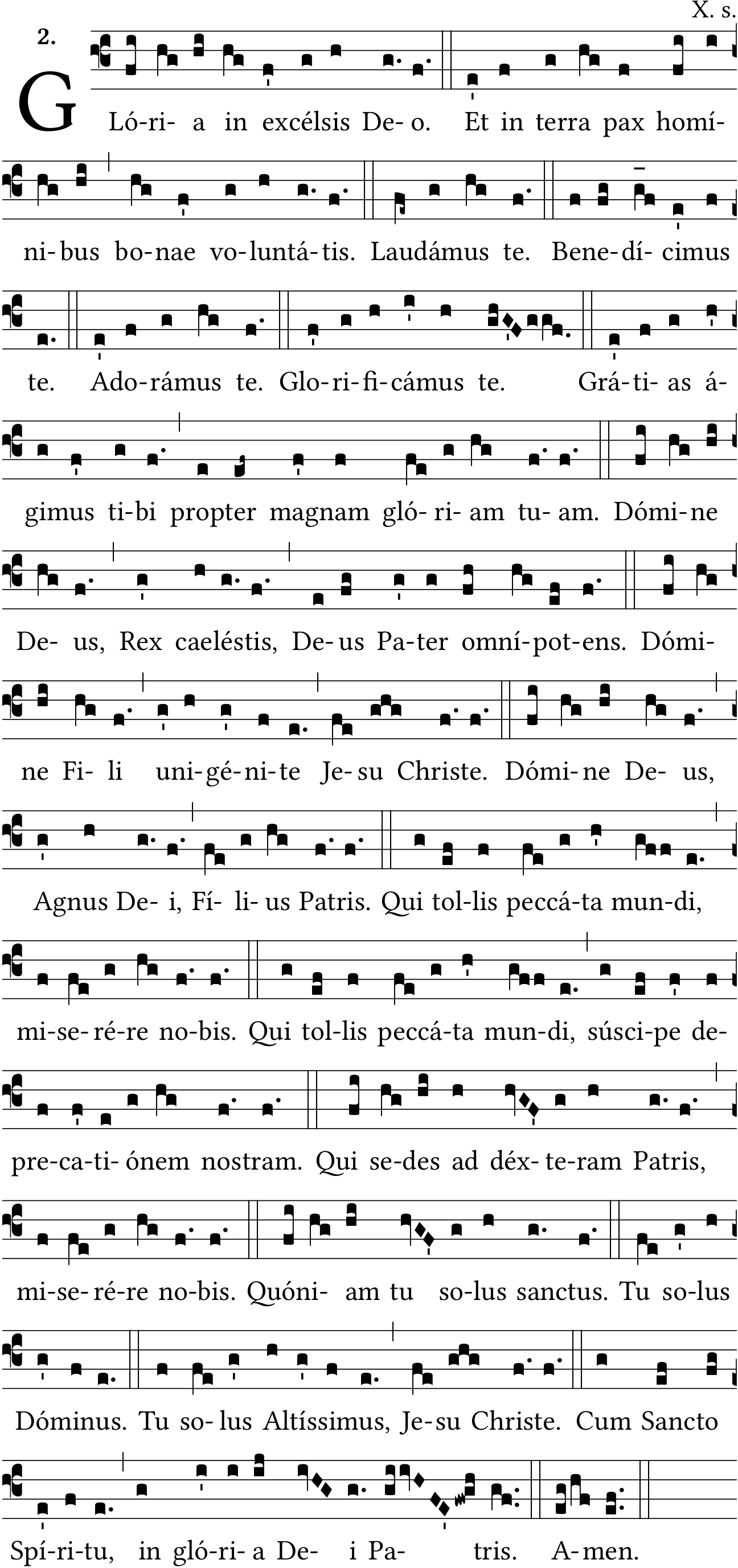 Partitura gregoriana Gloria XI Solesmes
