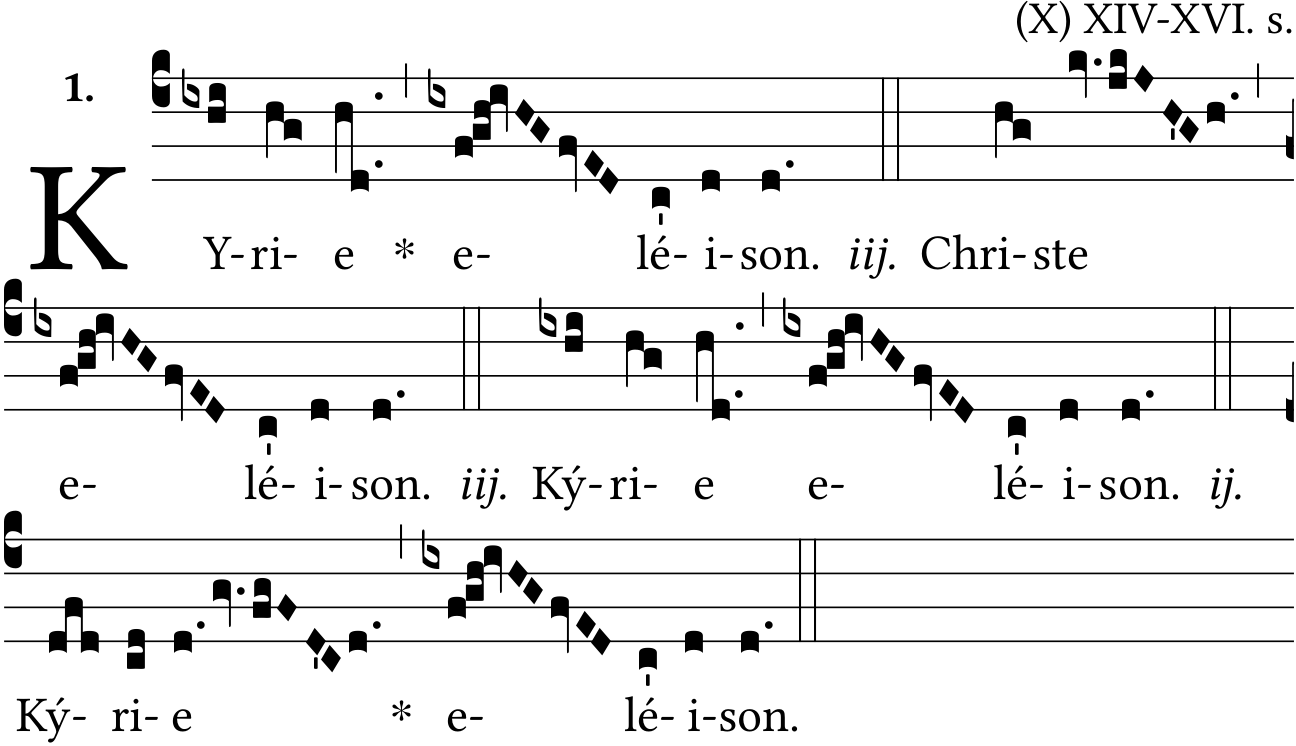 Partitura gregoriana Kyrie XI Orbis Factor Solesmes