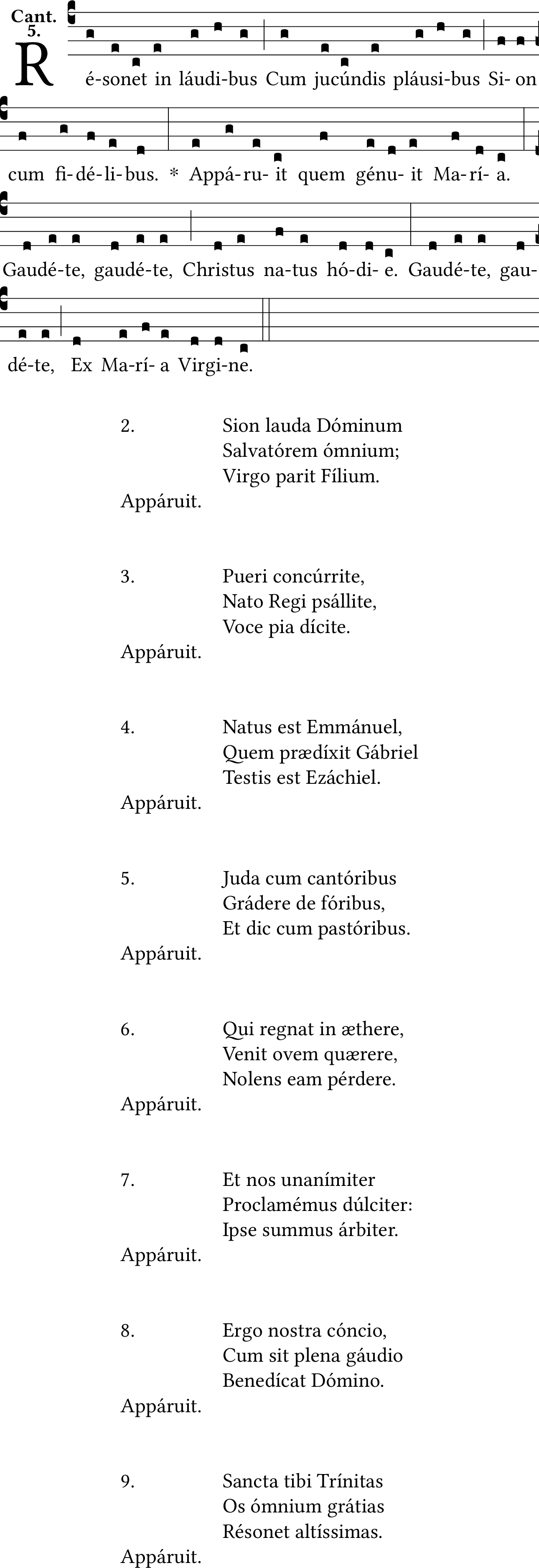 Partitura gregoriana Puer Natus Est Nobis Solesmes